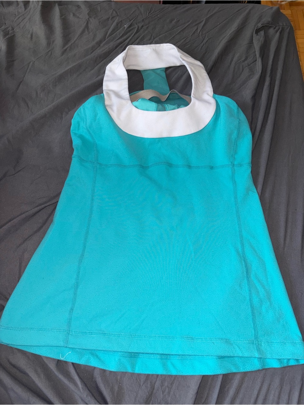 lululemon athletica Teal Halter Top with White Collar